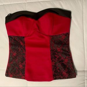 Vintage Red Strapless Shirt